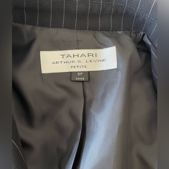 Tahari ASL NEW Women's Jacket Blazer Black W/white Striping - Notch Lapel - Picture 3 of 3